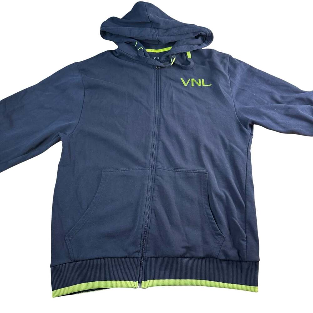 Volvo VNL Zip Hoodie Navy Blue Neon Green US L